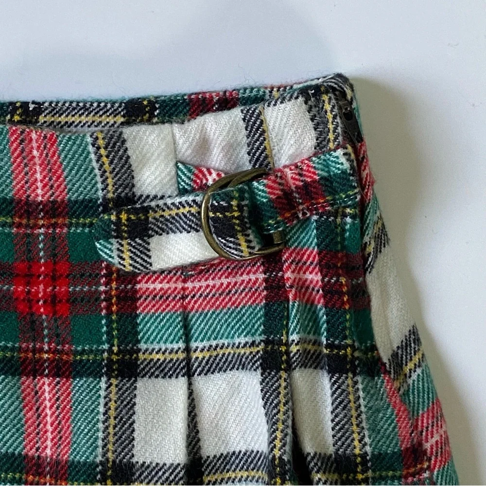 Kilt Style Skirt Size 2T Carter’s Tartan Plaid Pleats Adjustable Waist Red Green